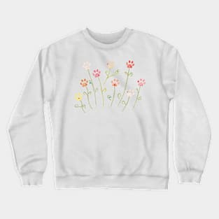 Made of flower doodle paw prints Crewneck Sweatshirt